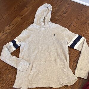 Polo by Ralph Lauren Beige Hooded Top with Navy Stripes